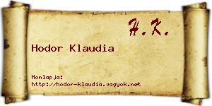 Hodor Klaudia névjegykártya